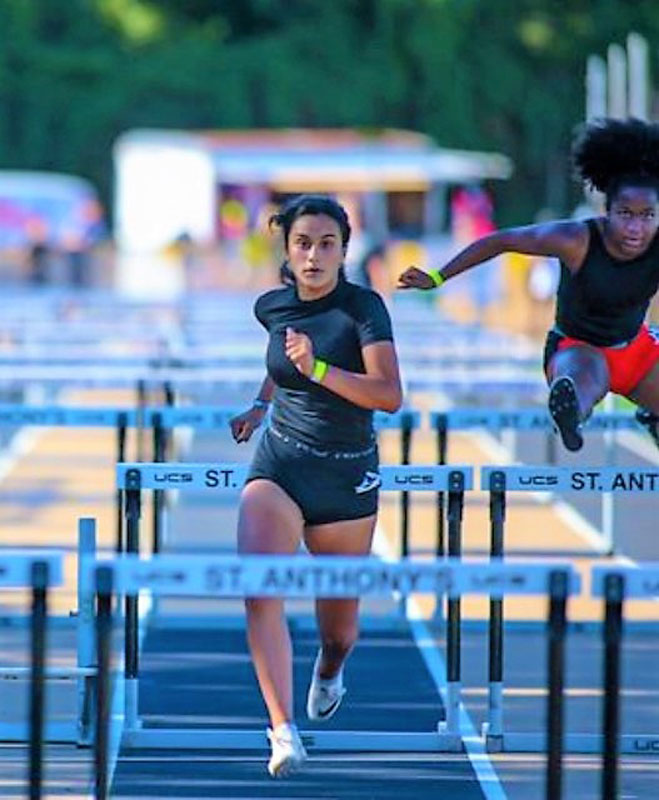 Olivia Conte placed second in the 100m hurdles.