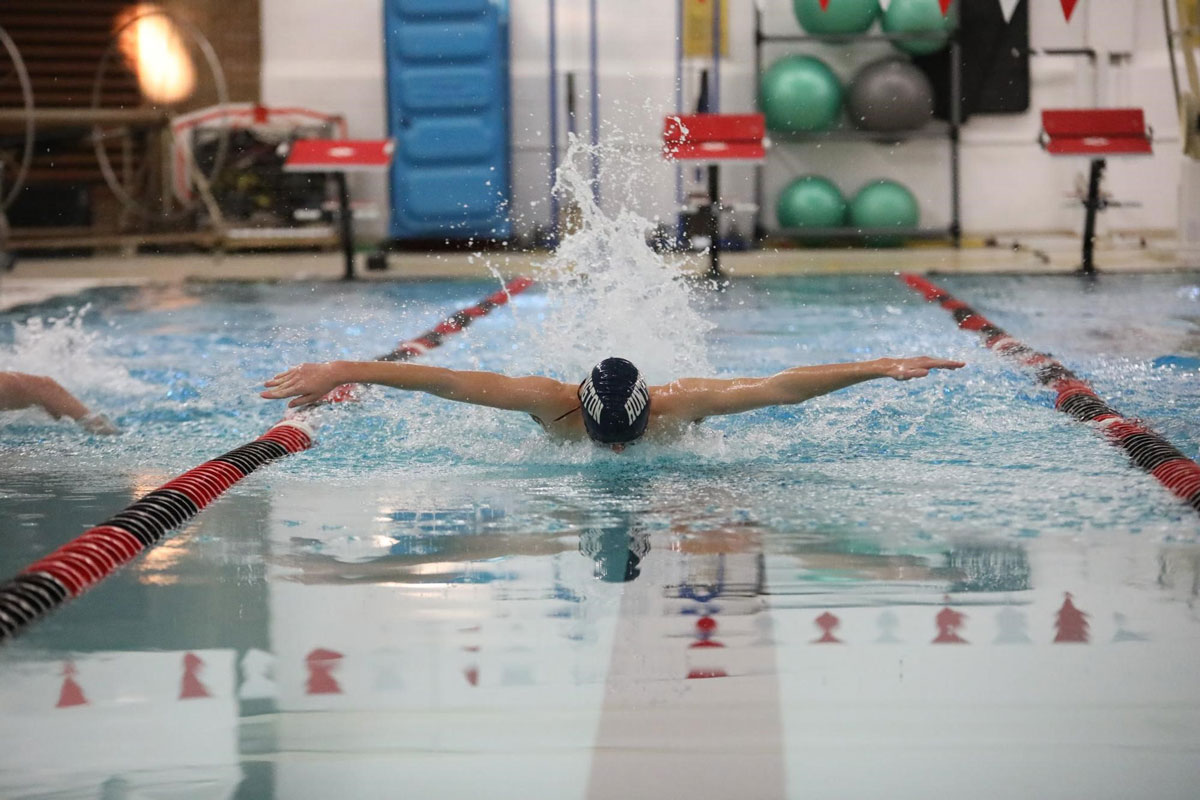 Junior Will Weber in action for Huntington.