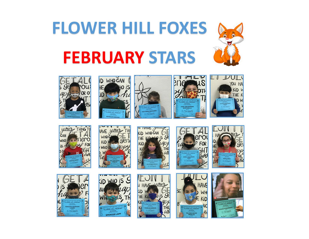 Flower Hill's February Star Student Award recipients. 