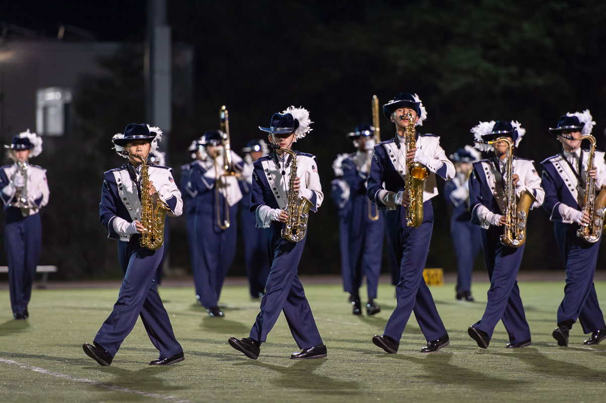 The Huntington Blue Devil marching band is set for its Spring Saturdays program. (Darin Reed photo)