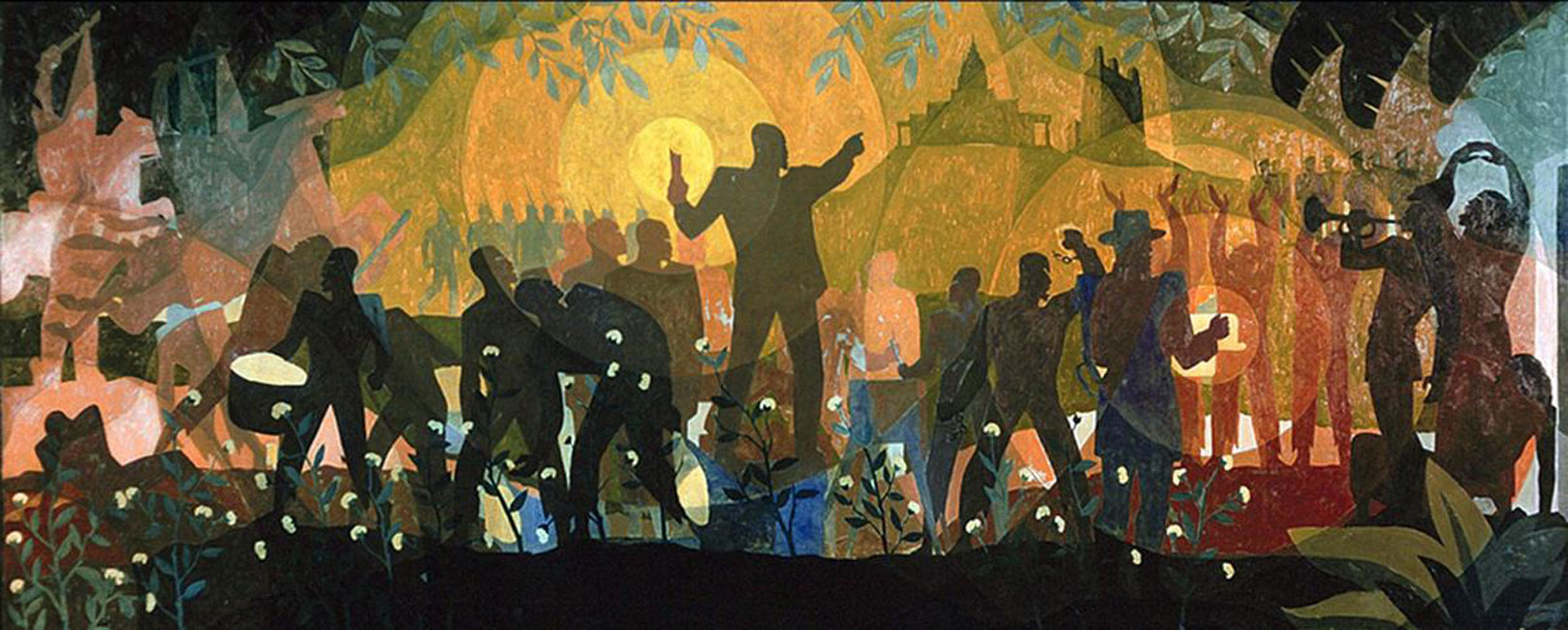 Aaron Douglas created this mural for the New York Public Library in 1934.