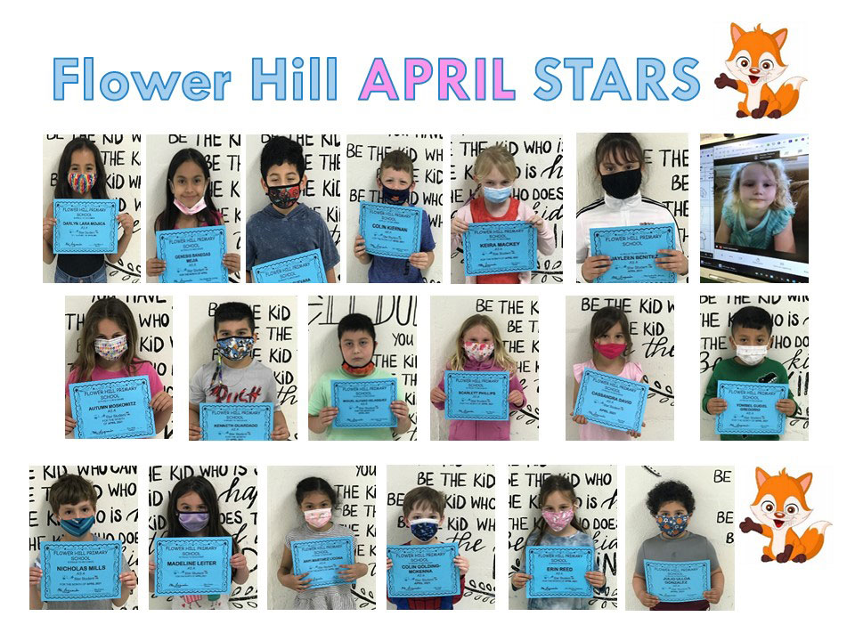 Flower Hill Primary School's April Star Student Award recipients. 