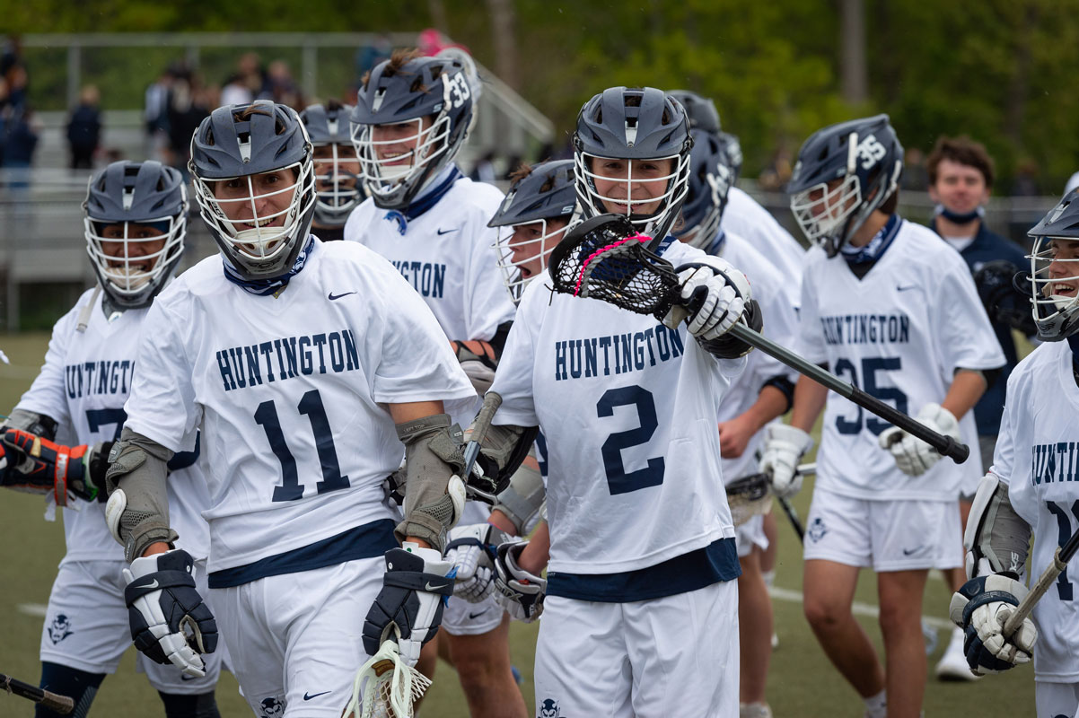 The Huntington boys' lacrosse team has been unstoppable this spring. (Darin Reed photo.)