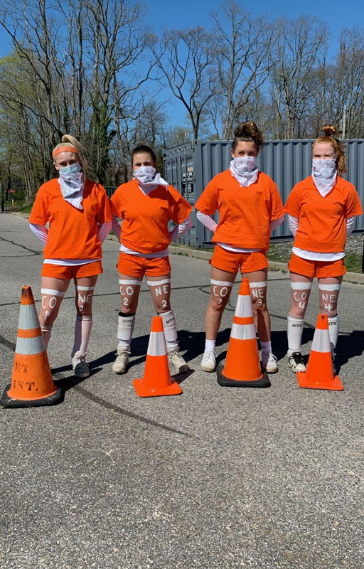 A senior captain's practice saw players dressing up in special outfits to play each other.
