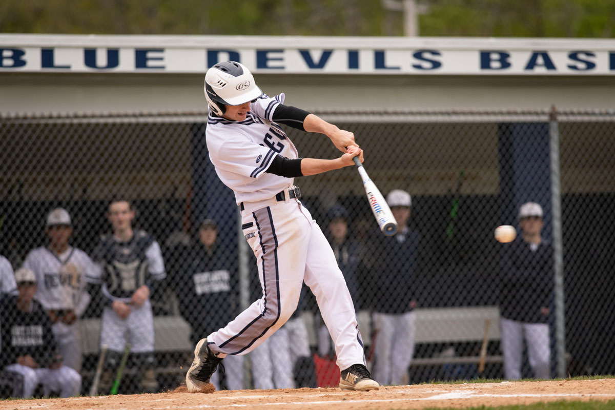 Chris Segreti launches a shot off his bat. (Darin Reed photo.)