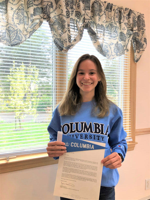 Valerie Rogel is all smiles after being accepted into Columbia University's freshman class.