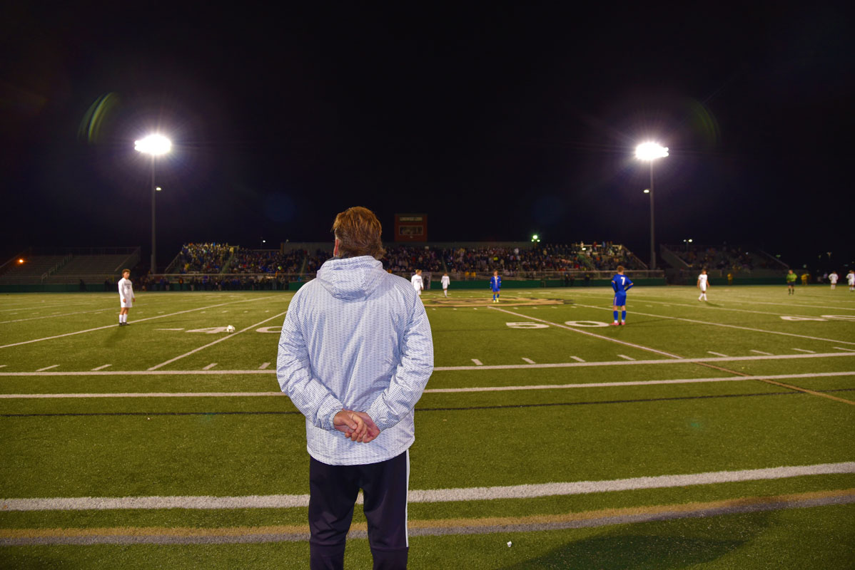  Huntington head coach John Pagano looks across the field at the Suffolk finals at Longwood  