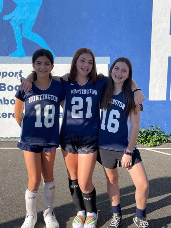  Finley field hockey team captains Emily Barba, Domenica Elgart and Katie Cocoman. 