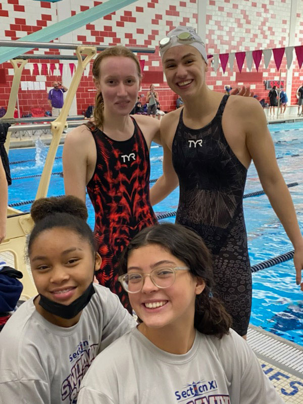  The Huntington-Walt Whitman team is thrilled with the results of the county meet. 