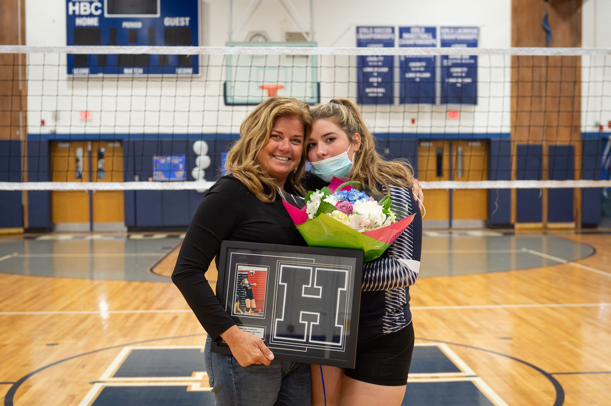 Senior Caroline Gorecki with her mom, Norma. (Darin Reed photo)