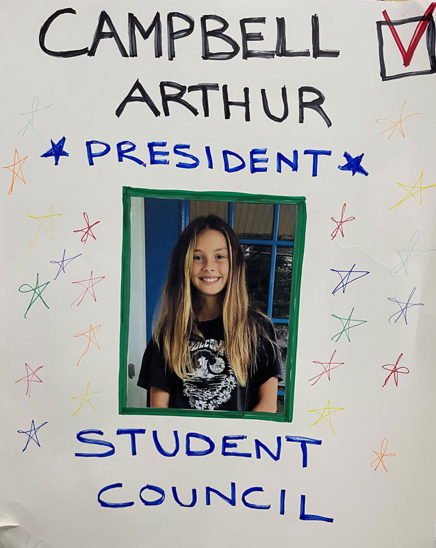 Campbell Arthur is president of the Jack Abrams STEM Magnet School's student council.