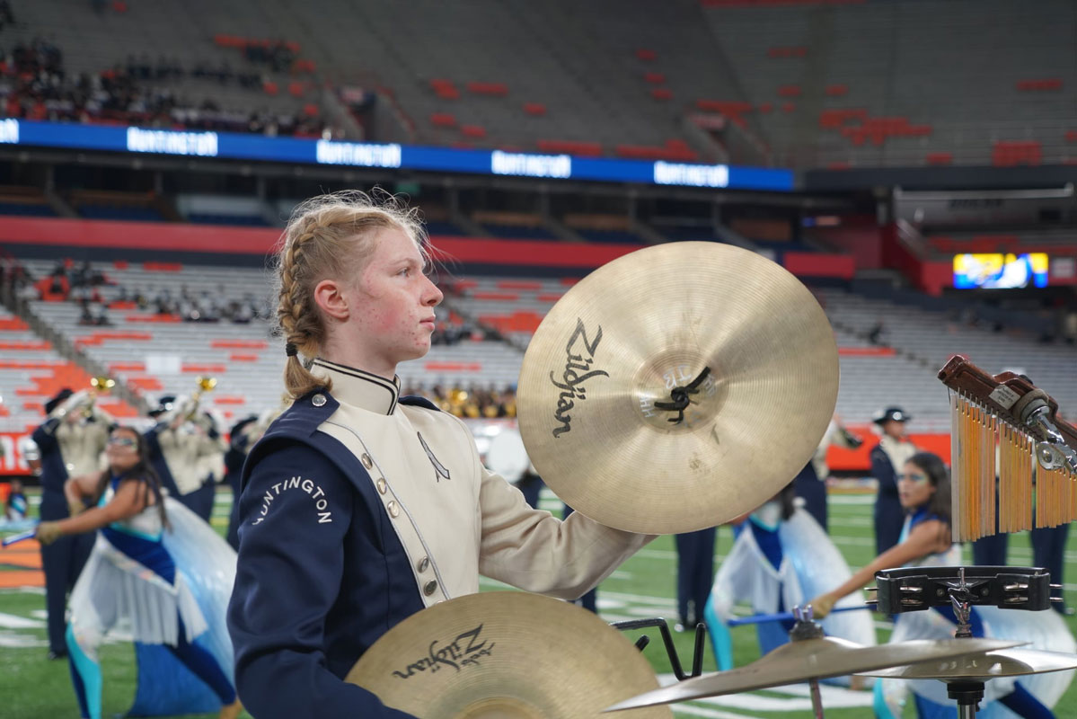 The Huntington band notched its highest score in the state championships since 2003. (Gregg Geller photo)