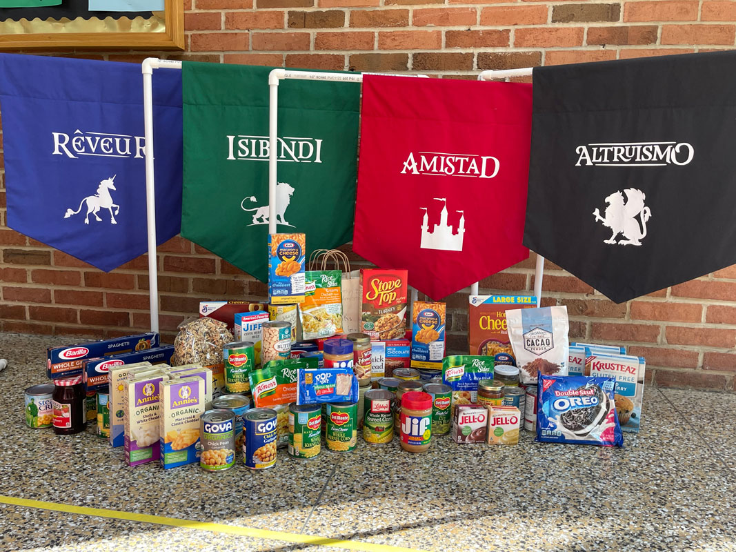 The STEM school student council organizaed a food drive.