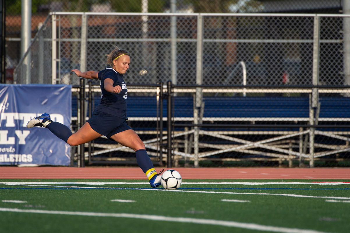 Senior Teddi Carnesi scored three goals against Bay Shore. (Darin Reed photo)