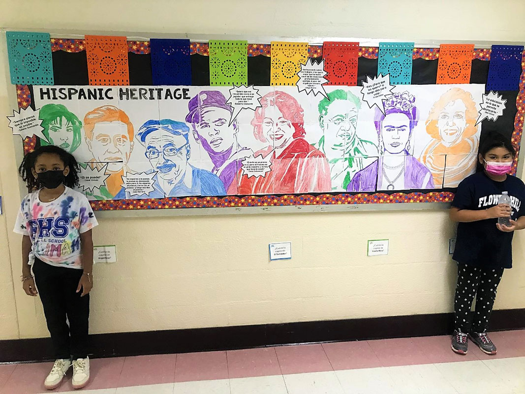 Flower Hill students learned about famous Hispanic Americans.