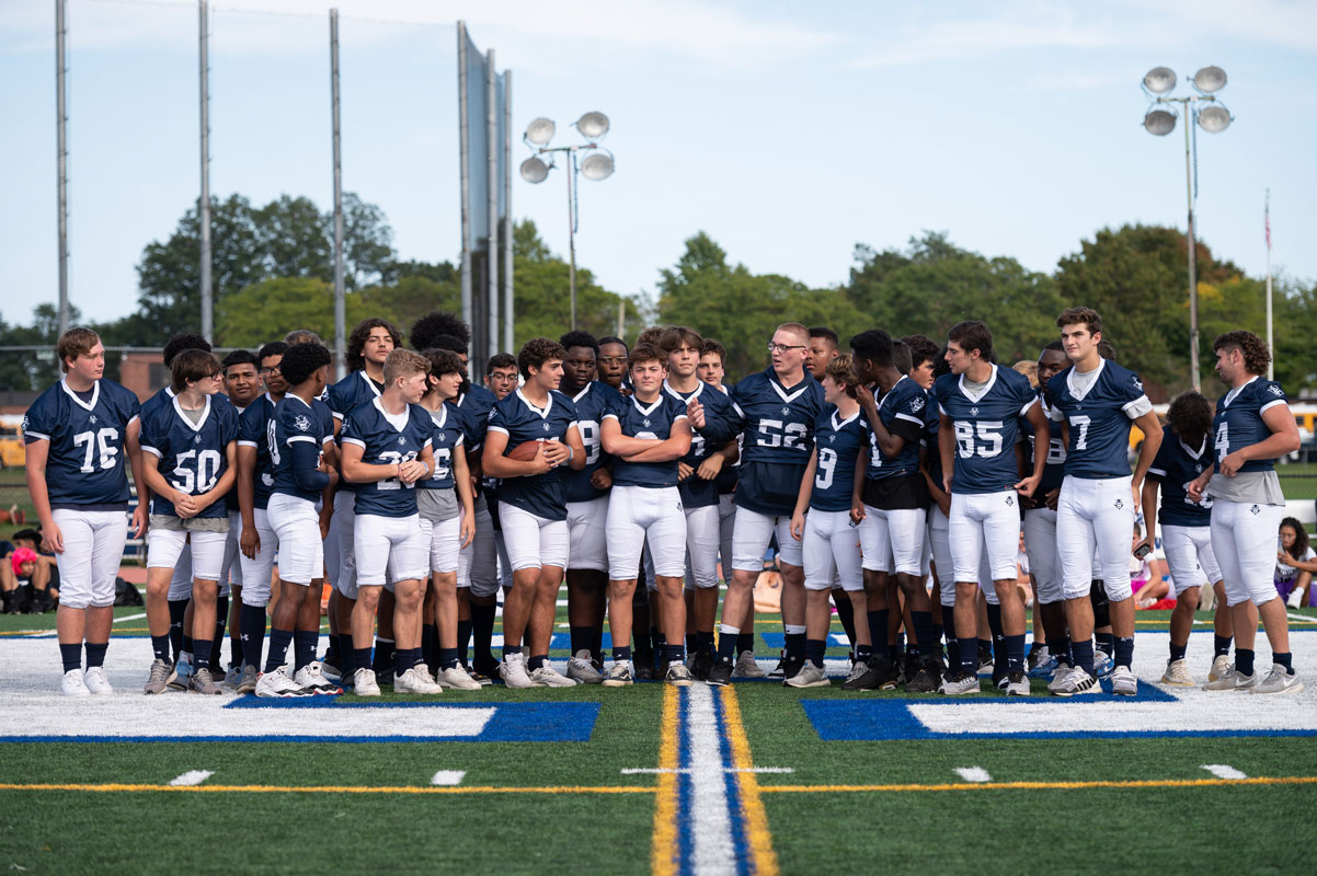 The Huntington football team plays at Copaigue on Friday night. (Darin Reed photo)