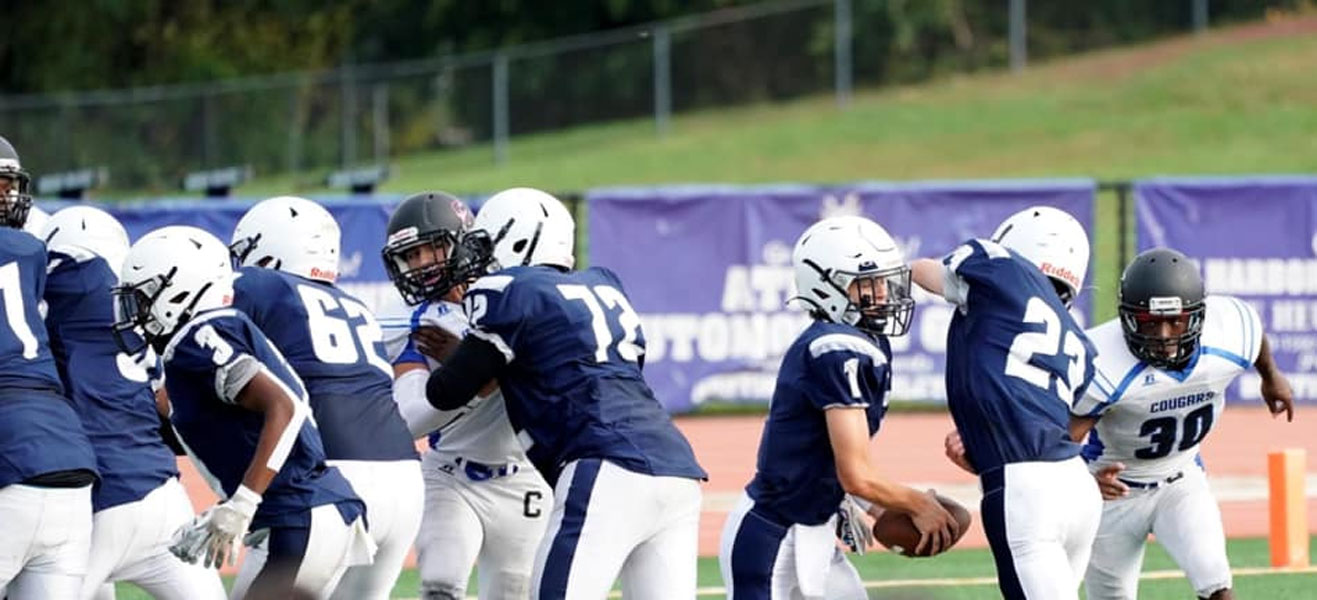 The Huntington JV football improved to 5-1 with a 48-8 victory over Centereach.