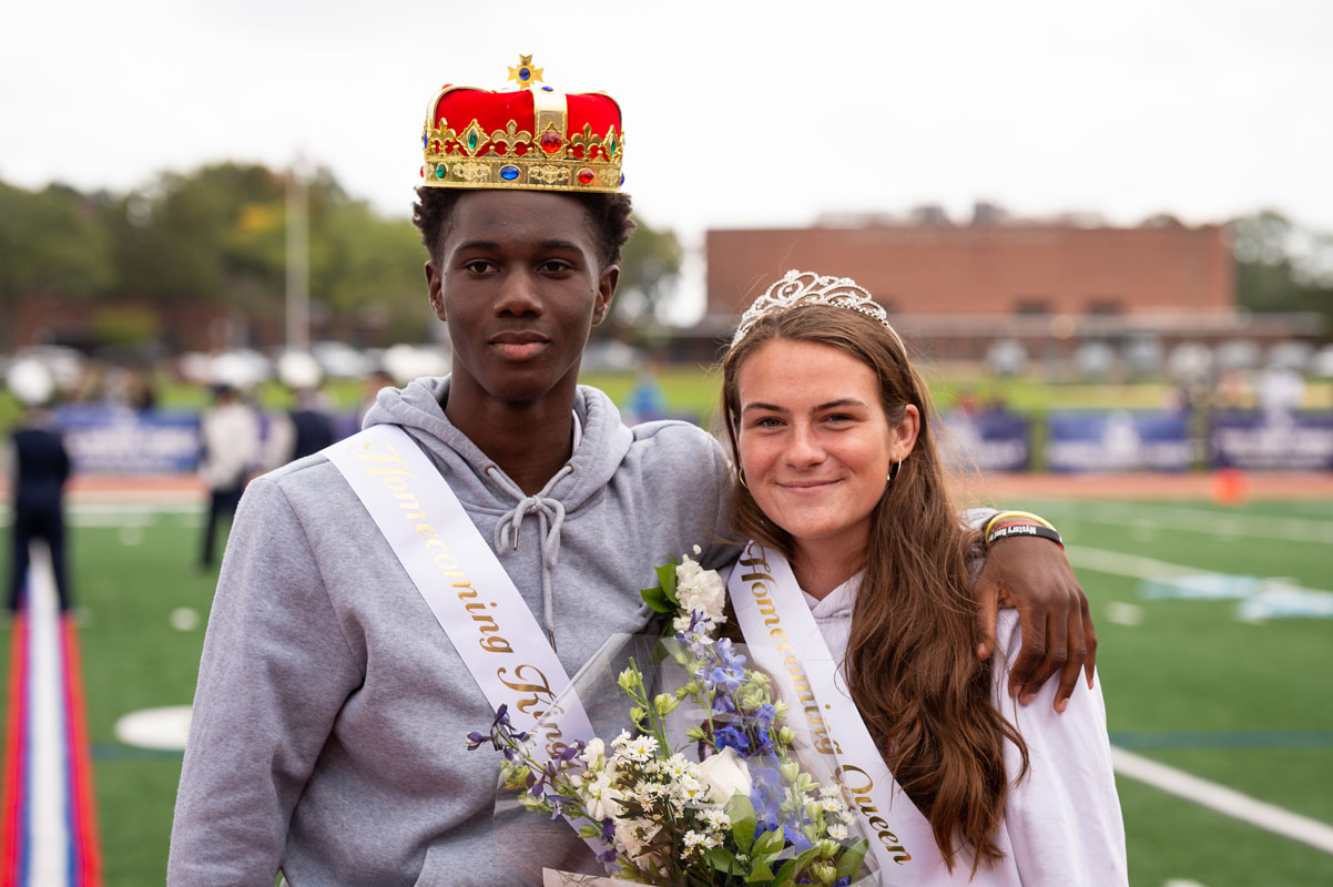 Seniors Quincy Chery and Emily Plachta were crowned Homecoming Day king and queen. (Darin Reed photo.)