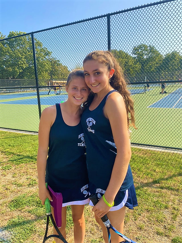Alyson Baker and McKenna Buffa at the Suffolk Division I tennis championships