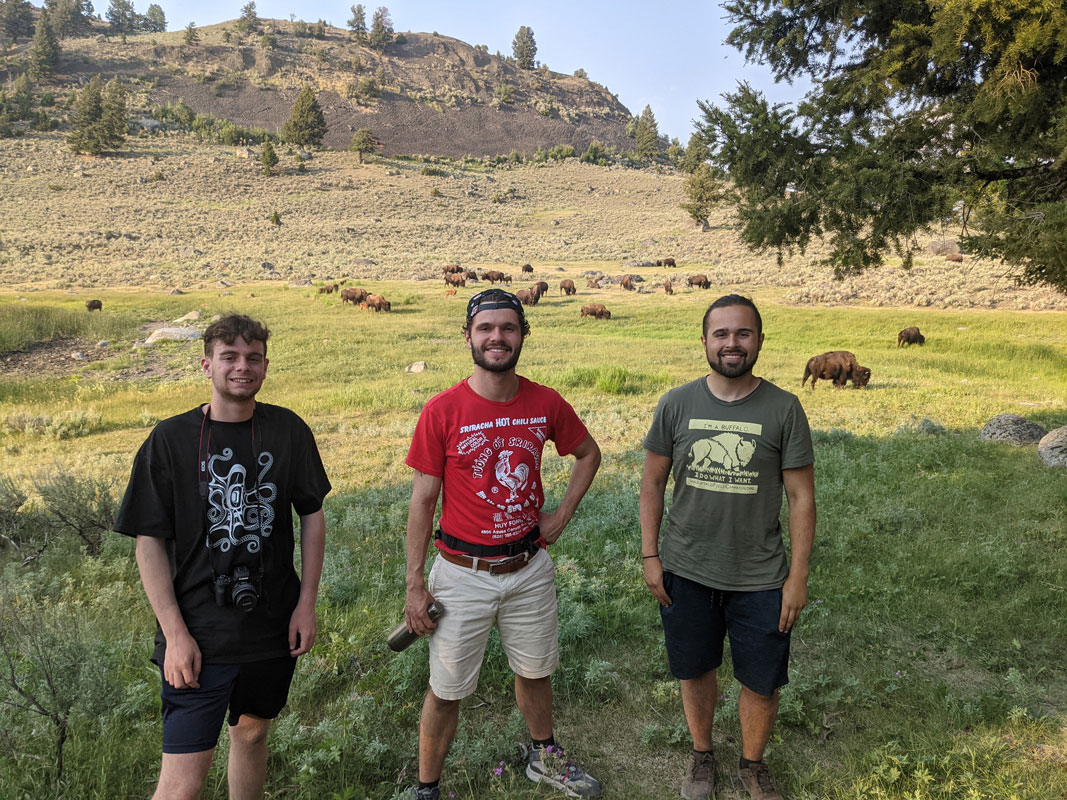 Nick DiPietro (left) with his Buffalo Field Campaign colleagues in Montana 