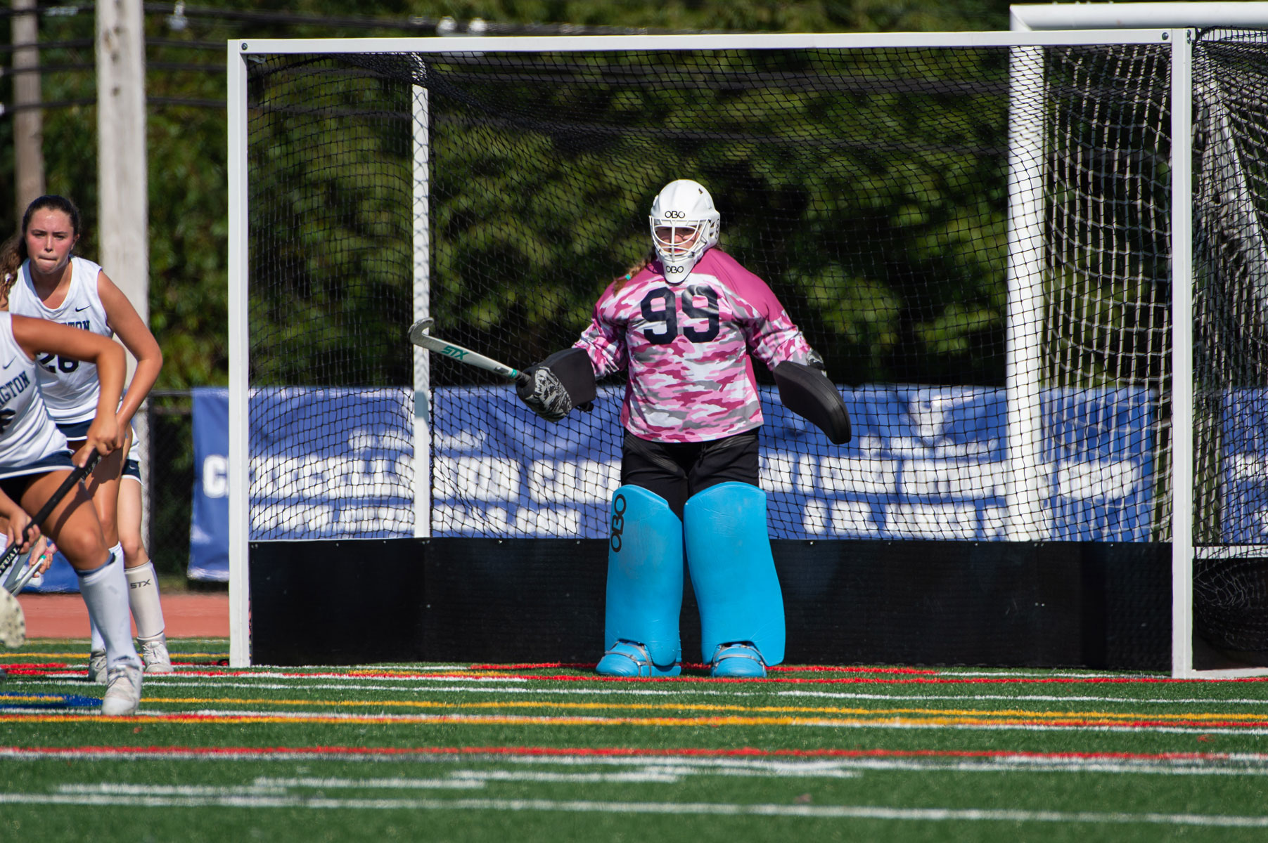 Lauren Holly splits goalkeeper duties with teammate Carlee Schultz. (Darin Reed photo.)