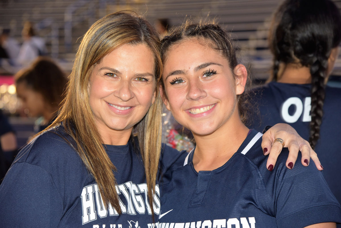 Hanna Carlson and her mom on Huntington girls' soccer Senior Day