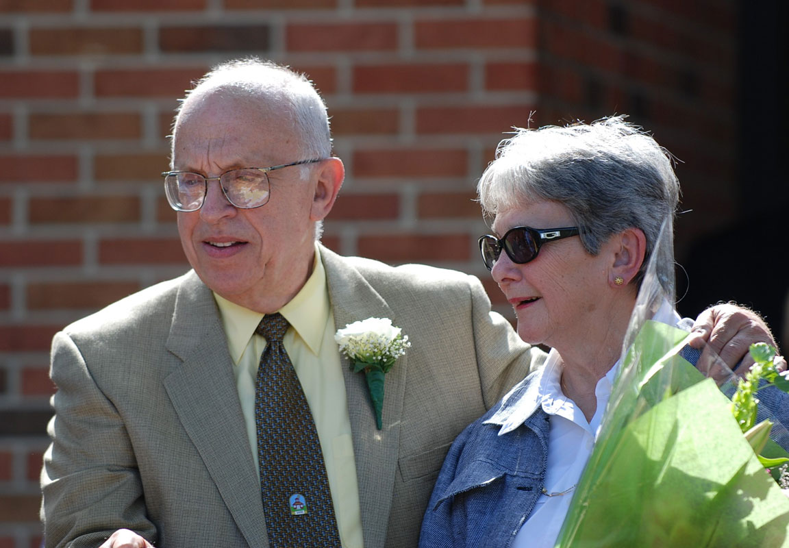 Jack and Eileen Abrams on September 2, 2008 at the dedication of Jack Abrams Intermediate School