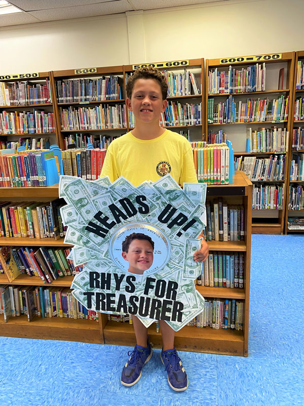 Rhys Carrillo was chosen to serve as the Woodhull student council treasurer.