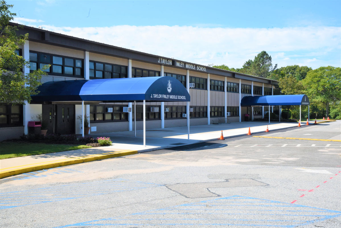 Finley Middle School has a different look as you pass it along Greenlawn Road 