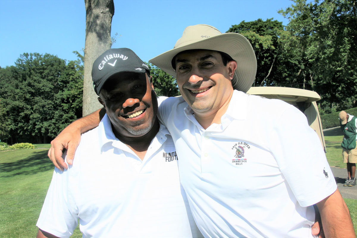Huntington alums Todd Jamison and Dr. James Paci at a Booster Club golf outing.