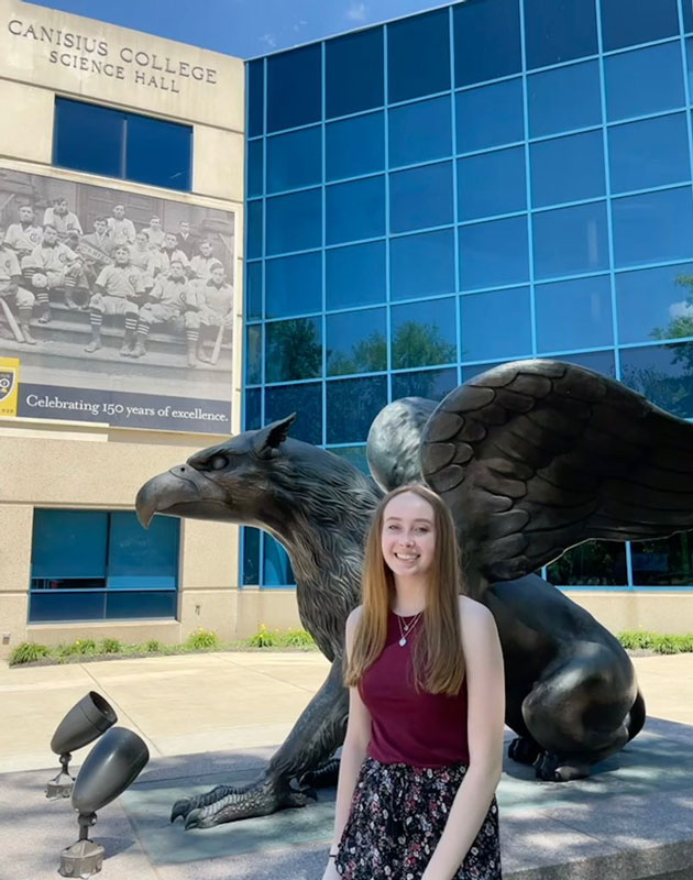 Shannon Kehoe on the Canisius College campus.
