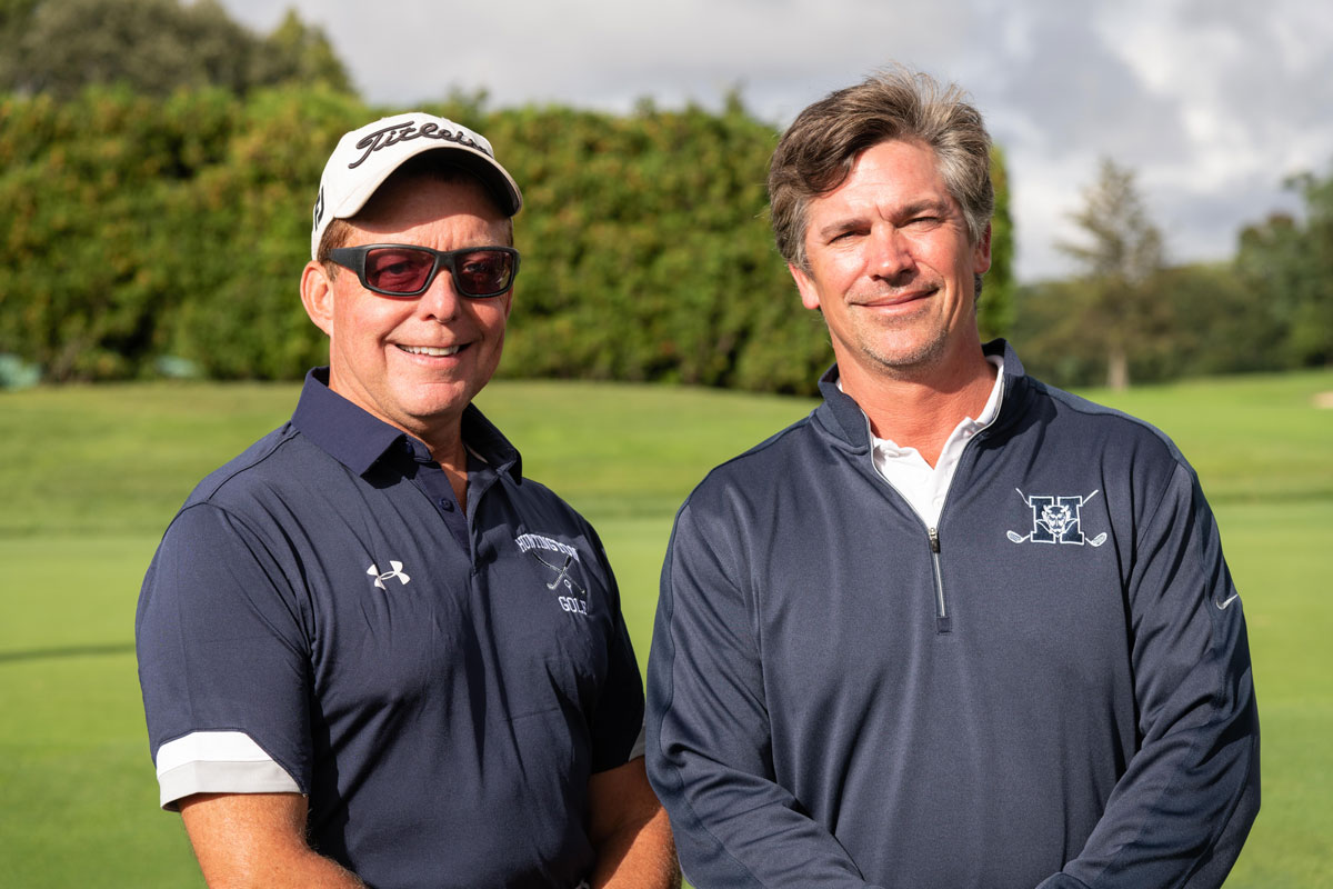 Michael Marinello (right) with volunteer assistant coach Bob Colvin. (Darin Reed photo.)