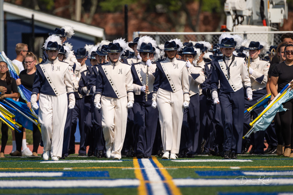The Blue Devil marching band debuted its 2021 show to the crowd. (Darin Reed photo)