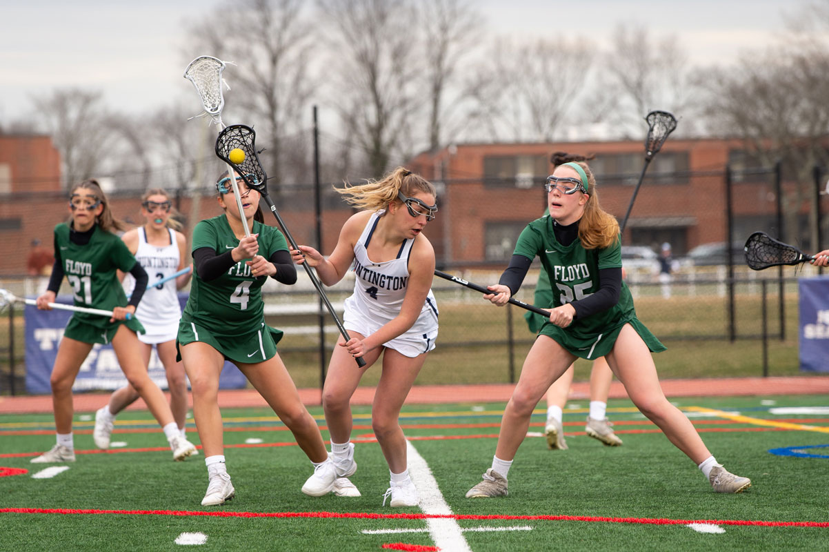 Katie Browne with the ball for the Blue Devils. (Darin Reed photo )