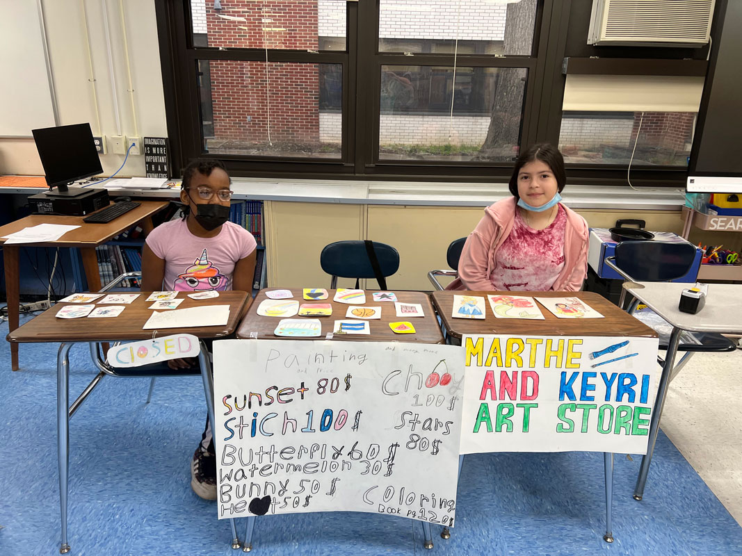 Woodhull School students during Market Day.