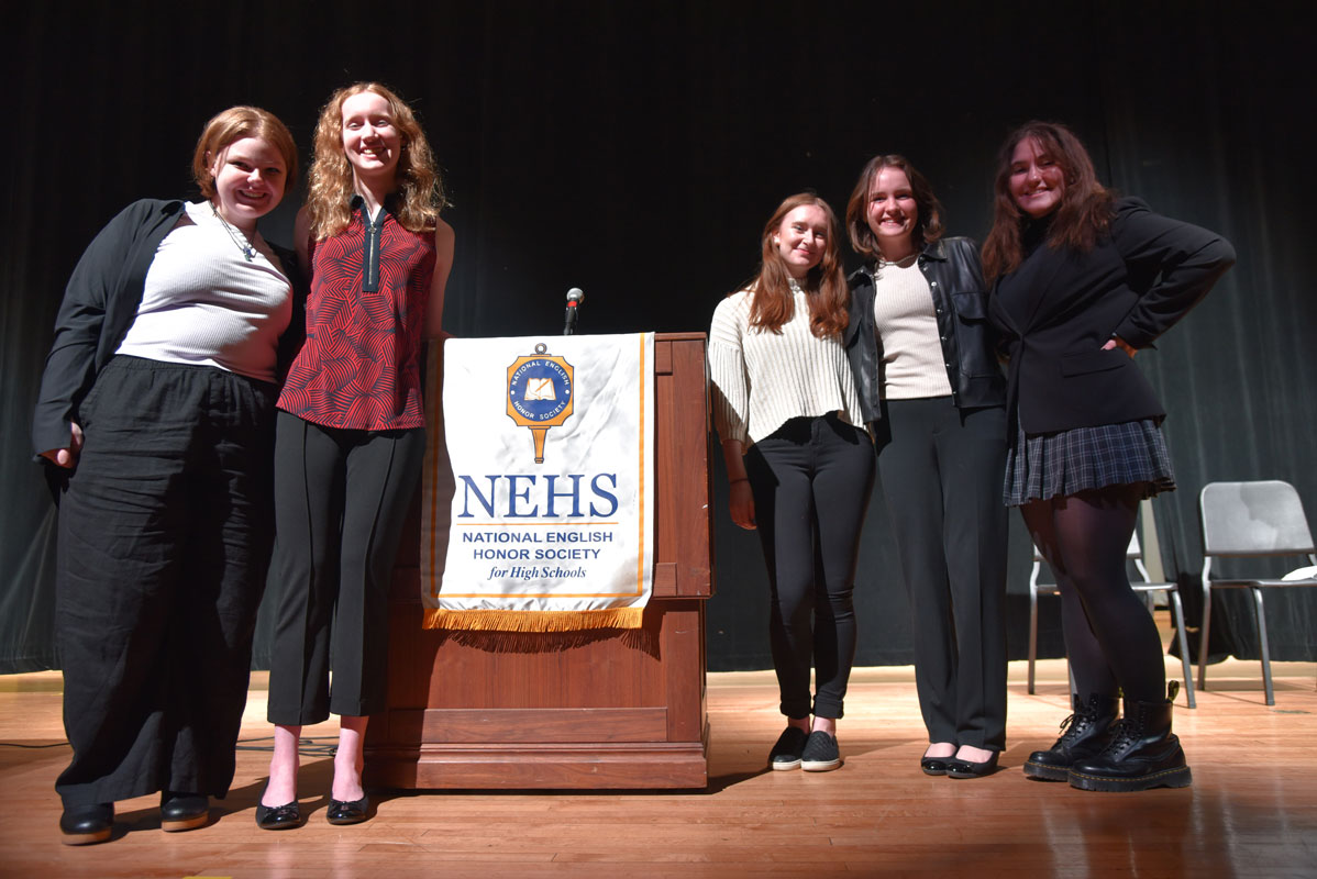 The English Honor Society's executive board at this week's induction 