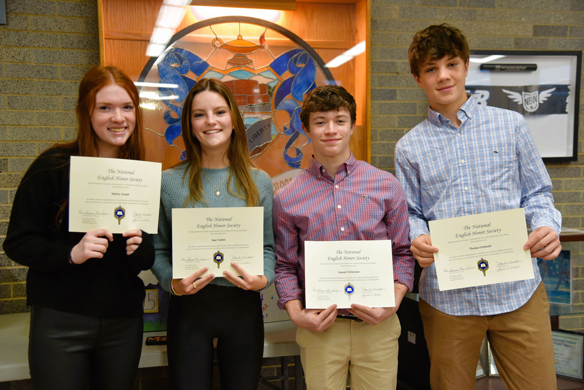 The English Honor Society's new members are proud teenagers 
