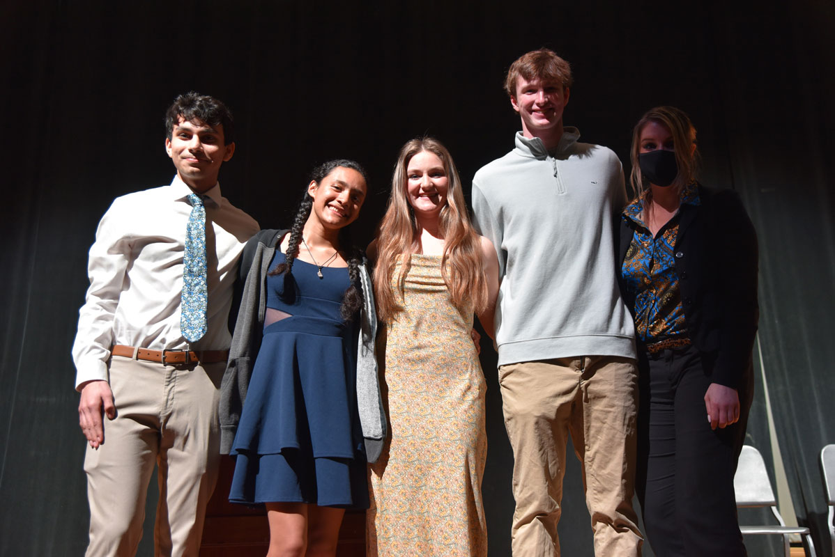 Social Studies Honor Society officers with advisor Debora Balducci 