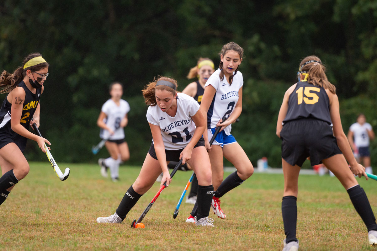 The Finley field hockey team in action last fall. (Darin Reed photo.)