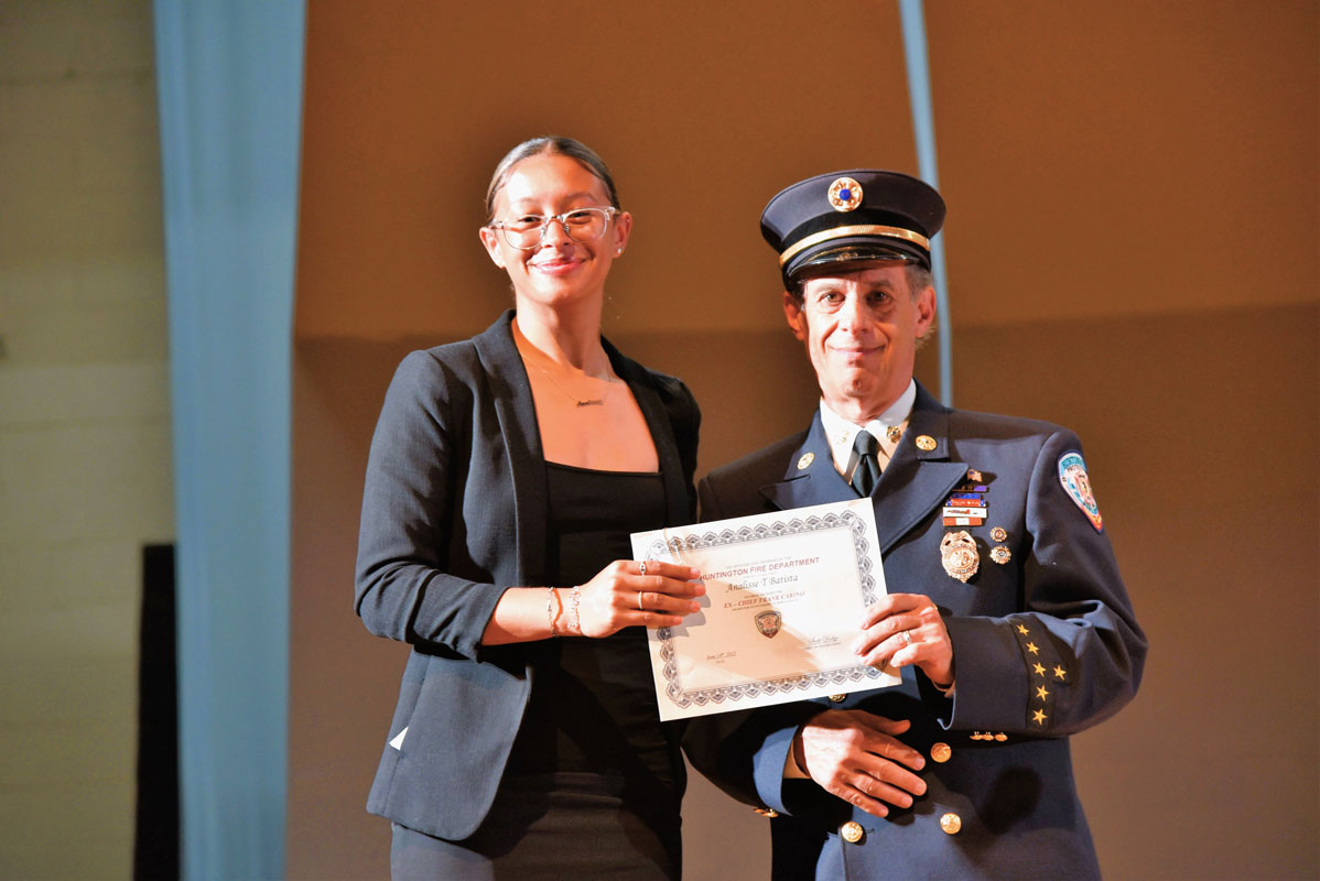 Frank Carino Award recipient Analisse Batista with Ex-Chief Neil Getter 