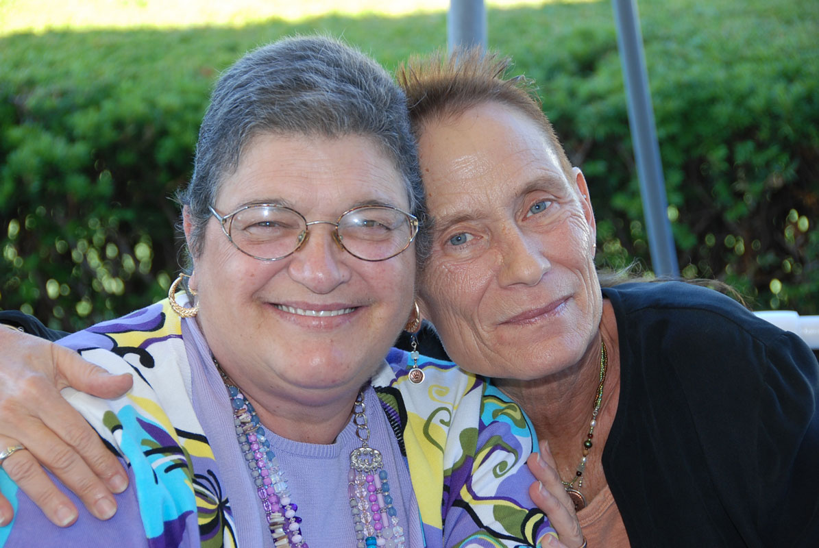 Close friends Joan Marie Balsari and Leslie Pond.