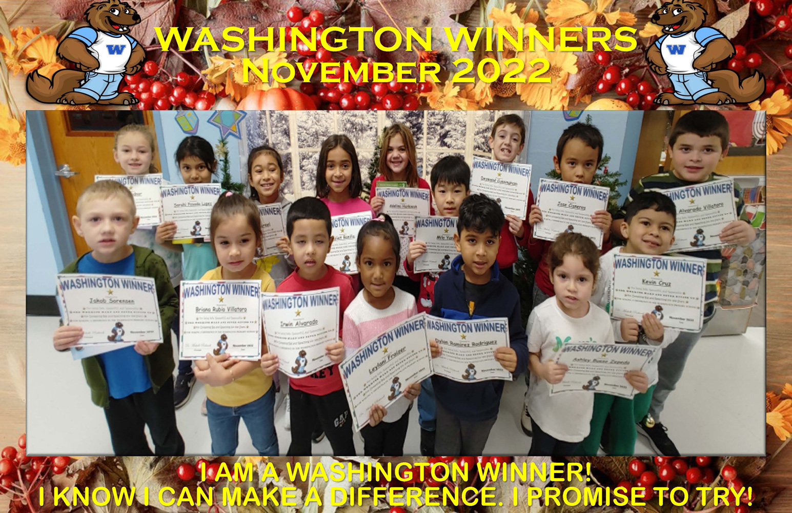  Washington Ways Award recipients for November.   