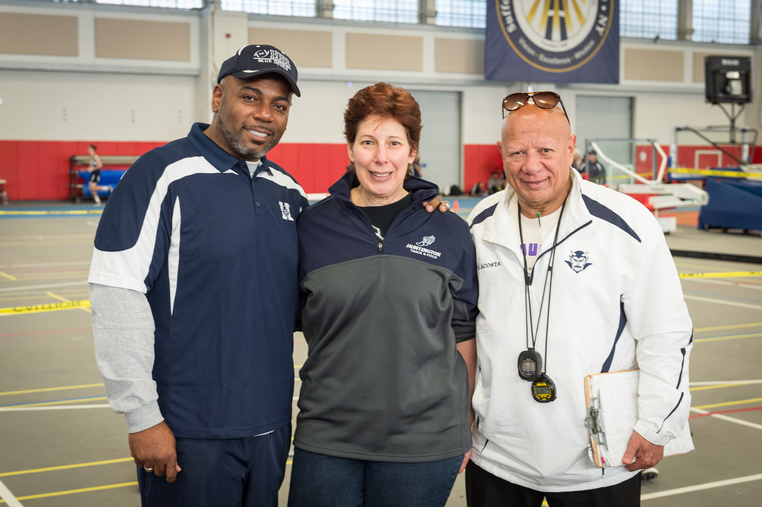  Huntington coaches Ron Wilson, Haidee Ganz-Bonhurst and Eli Acosta. (Darin Reed photo.)  