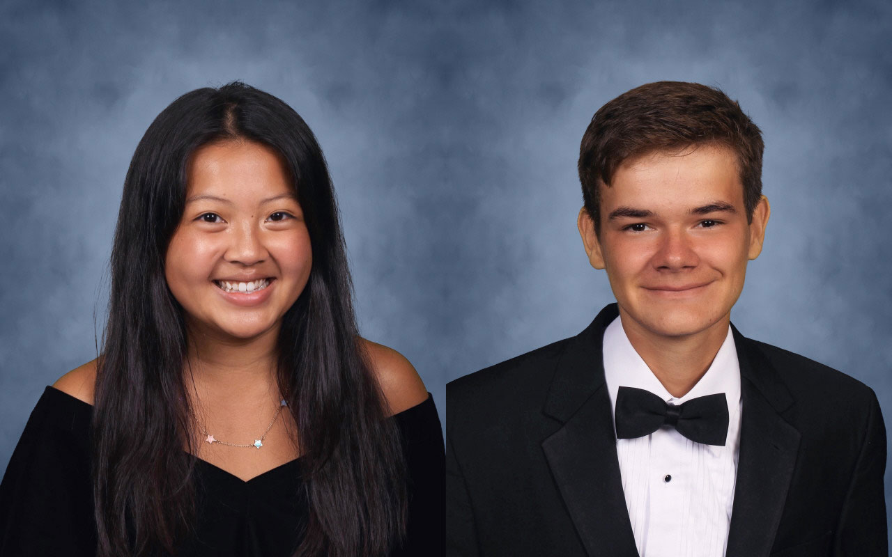 Huntington Class of 2022 valedictorian Erin Ye and salutatorian Luke Rinaldi.