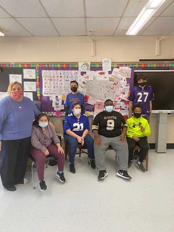  Finley students and their teacher had fun with a Valentine's Day card initiative. 