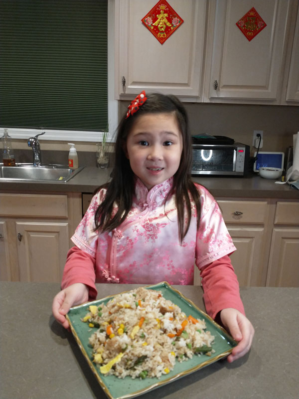 Sophie Adcock during Washington's family cultural cooking night.