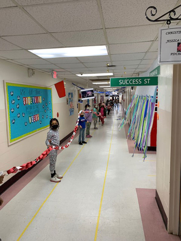 Flower Hill's kindness chain stretched around the school 