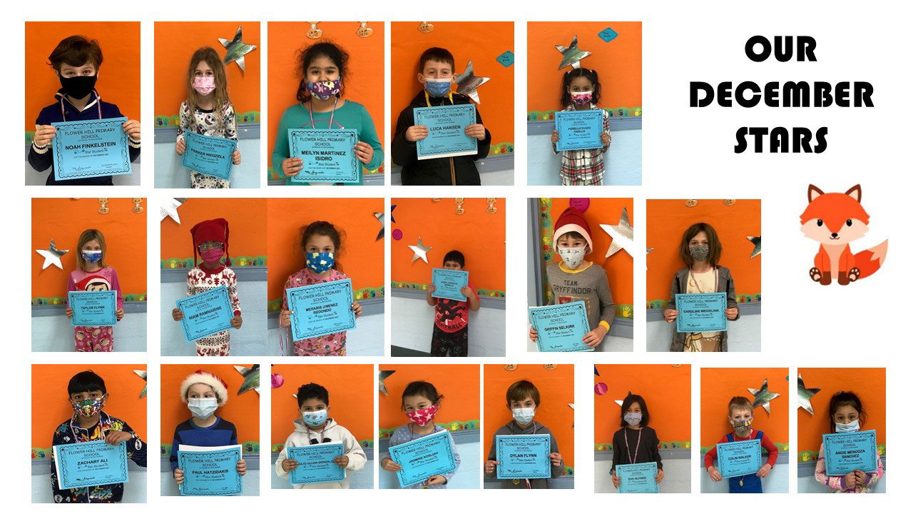 Flower Hill School's December Star Students.