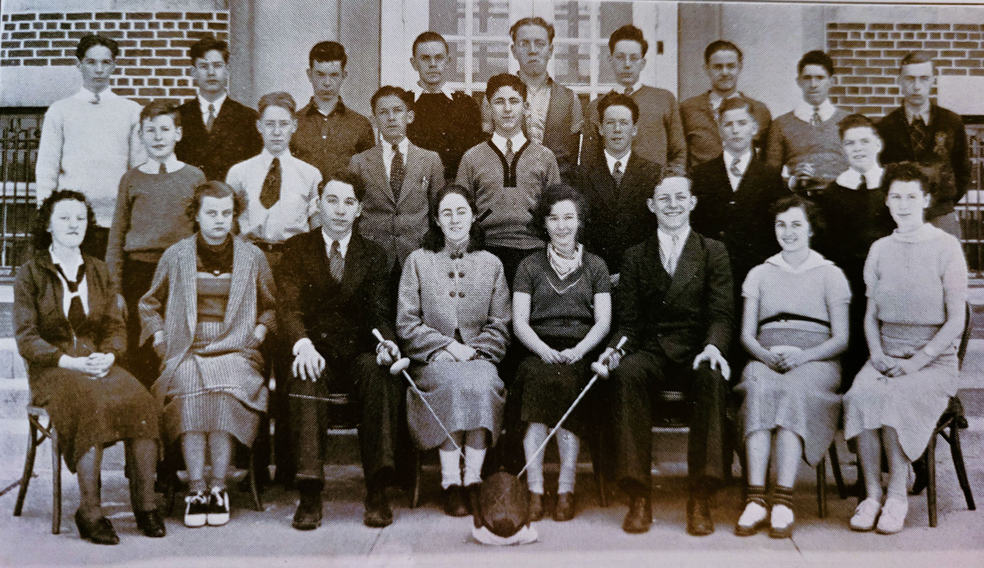 The Huntington High School fencing club in 1935-36 