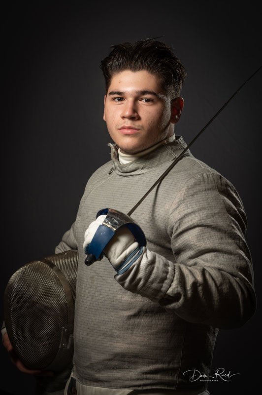 Blue Devil fencer Gian Vazquez. (Darin Reed photo.)